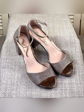 Nina Enrica Champagne Gold Shimmer Heel Sandals